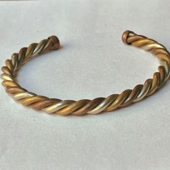 Vintage Twisted Metal Cuff Bracelet – Boho Unisex - Picture 1 of 3